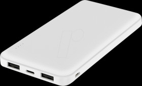 262418 Powerbank, Li-Po, 10,000 mAh, USB/USB-C, white