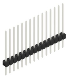 Pin header, 15 pole, pitch 2.54 mm, straight, black, 10046834