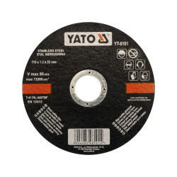 Tarcza do cięcia metalu i stali nierdzewnej 115x1,2 YT-6101