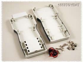 ABS handheld enclosure, (L x W x H) 210 x 100 x 32 mm, light gray (RAL 7035), IP54, 1553TGYBAT