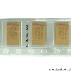 T491D226K025AT Tantalum 22uF 25V 10% SMD-D KEMET