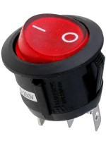 MK1031R Przełącznik kołyskowy, okrągły, podświetlany, włącz - wyłącz (SPST), średnica 20.2 mm, czerwony 6A/230V - producent SCI