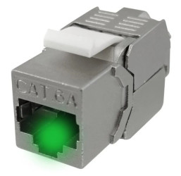Moduł keystone z wbudowaną identyfikacją LED RJ45 STP kat.6A ekranowany beznarzędziowy WireArte
