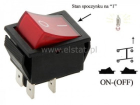 Przeł. kołys.ON-(OFF) chwilowy 4P podśw. 230V 15A