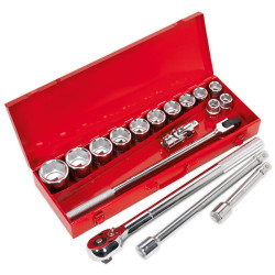 Sealey AK2597 Socket Set 17pc 3/4&quot;Sq Drive WallDrive&#xAE; Metric