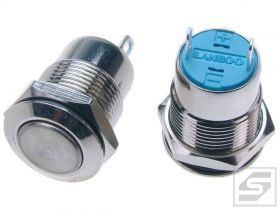 Przycisk wandaloodporny PW12P/B; 12mm;płaski;2A/250V;bistabilny;2pin