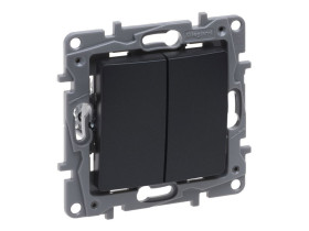 NILOE SELECTION Wyłącznik podwójny świecznikowy 10AX antracyt 762205 LEGRAND