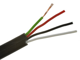 Przewód; do transmisji danych; YTLYp; 4x0,12mm2; linka; Cu; czarny; PVC; płaski; 150V; zwój 100m; Technokabel; RoHS