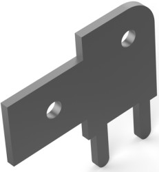 Faston plug, 6.35 x 0.81 mm, L 16 mm, uninsulated, angled, 726387-2