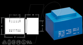 VC 16/1/9 Transformer 16 VA, 9 V, 1777 mA