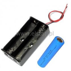 Koszyk na 2 baterie 18650 z przewodami