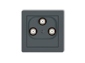 DECO Gniazdo multimedialne 3F DATA (Vectra) grafitowy mat 28DGMV KARLIK