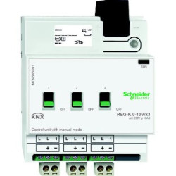 Sterownik 0–10 V KNX REG-K potrójny z uruchamianiem ręcznym, jasnoszary MTN646991