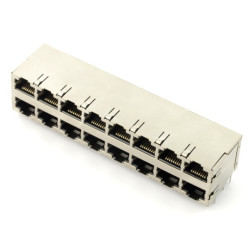 Listwa 2x8 RJ45 - ekranowana - pozłacane styki