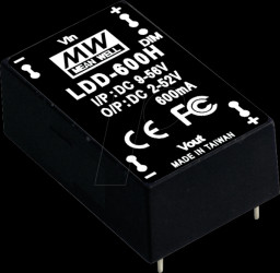 LDD-350HW LED driver, 2 - 52 V, 350 mA, with stranded wires