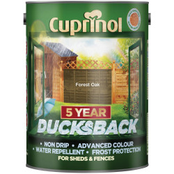 Cuprinol 5092434 Ducksback 5 Year Waterproof for Sheds &amp; Fences Forest Oak 5L