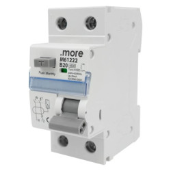 Wyłącznik różnicowo-prądowy z członem nadprądowym 2P B20A 30mA typAC