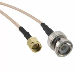 Coaxial cable, BNC plug (straight) to SMA plug (straight), 50 Ω, RG-142, grommet black, 914 mm, 245101-07-36.00