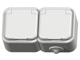 DELFINA Gniazdo podwójne z uziemieniem wieczko w kolorze wyrobu biały GNH-2DZ/00/w OSPEL