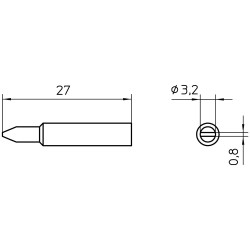 Weller T0054485899 XNT C Solder Tip Chisel 3.2 x 0.8mm
