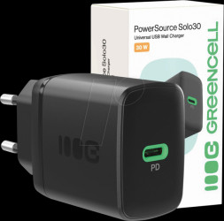 CHARB-GC-30C-B USB charger, 30 W, 1x USB-C, black