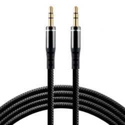 Kabel przewód silikonowy audio AUX wtyk - wtyk mini jack 3.5 mm stereo 150cm everActive CBS-1.5JB czarny