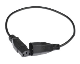 Przedłużacz 230V IEC320 C14/ C13 0,5m czarny