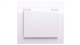 Kier Gniazdo Bryzgoszczelne Z/U Ip44 Klapka Przezroczysta Białe Gph-1Wz/00/W
