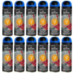 Farba geodezyjna do znakowania niebieska 500ml spray 12 sztuk SOPPEC Fluo T.P.