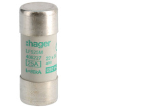 Wkładka bezpiecznikowa cylindryczna CH-22 22x58mm aM 25A 500VAC LF525M HAGER