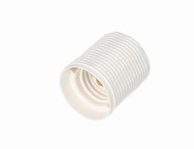 Oprawka E27 gwintowana biała z pierścieniem