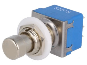 Przełącznik przyciskany Poz 2 3PDT 2A/250VAC OFF-ON Ø12,2mm FC71101