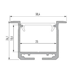 Profil LED typ inDileda 2m czarna do taśm ledowych
