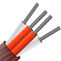 Przewód detektora termometru rezystancyjnego (RTD) RTD dł. 10m 7/0,2mm -40 → +200 °C. Guma silikonowa 4-żyłowy