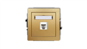 Deco Gniazdo Telefoniczne Pojedyncze 1Xrj11, 4-Stykowy, Beznarzędziowe Złoty...
