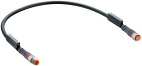 RSMV 3-RKMV 3-224/1 M złącze M8 męskie 3 stykowe proste + złącze M8 3 stykowe żeńskie proste, przewód PUR 3x0,34mm2, dł. 1m, LUM