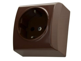 BIS Gniazdo pojedyncze z uziemieniem schuko brązowy GN-1BS/24 OSPEL