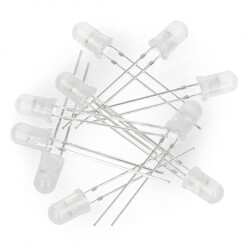 Dioda LED - 5mm biała migająca - 10szt.