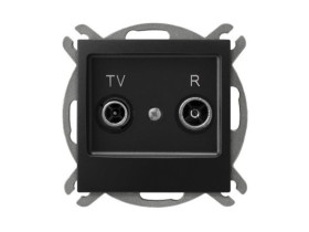 IMPRESJA Gniazdo RTV zakończeniowe czarny metalik GPA-10YPZ/m/33 OSPEL