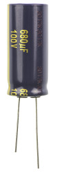 Kondensator 680μF 100V dc Radialny, Otwór przelotowy Panasonic roztaw: 7.5mm 18 (Dia.) x 40mm
