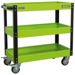 Sealey CX110HV Workshop Trolley 3-Level Heavy-Duty - Hi-Vis Green