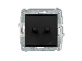 MINI Wyłącznik pojedynczy ze schodowym (osobne zasilanie) w stylu amerykańskim czarny mat 12MWPUS-10.2 KARLIK