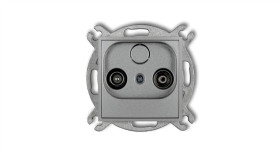 Icon Mechanizm Gniazda Abonenckiego Rtv Przelotowego 9Db Srebrny Metalik 7Ig9p