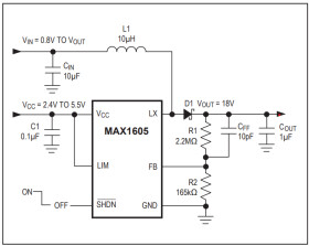 30V Internal Switch LCD Bias Supply
