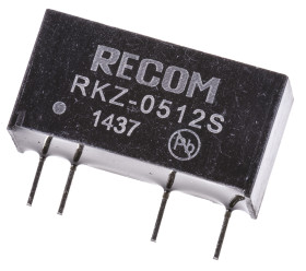 Przetwornica DC-DC, 2W, Uwe 4,5 → 5,5 V DC, Uwy 12V dc, Iwy 168mA, Recom
