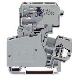 WAGO 281-623/281-541 10mm Fuse 1&#xBC;in LED 15-30V Disc. T-blk. Grey AWG 28-12