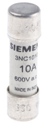 Bezpiecznik 10A 10 x 38mm 600V ac Siemens