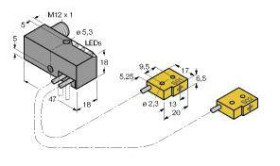 Turck Czujnik indukcyjny nie podtynkowy PNP, Zamykający NI2-Q6,5-AP6-0,2-FS4.4X3/S304