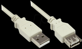 2511-OF2 USB 2.0 male A > female A, 1,8m