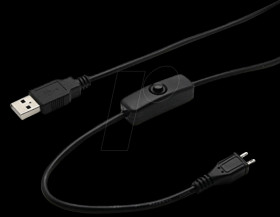 K-1470 USB micro-B plig&gt;USB 2.0-A plug with switch